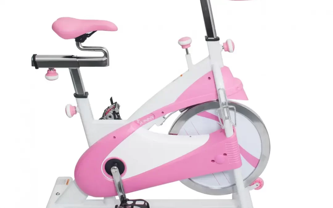 GP Pro Sun Pink Exercise Bike Belt Drive Premium Indoor Cycling Trainer – Lifetime warranty*